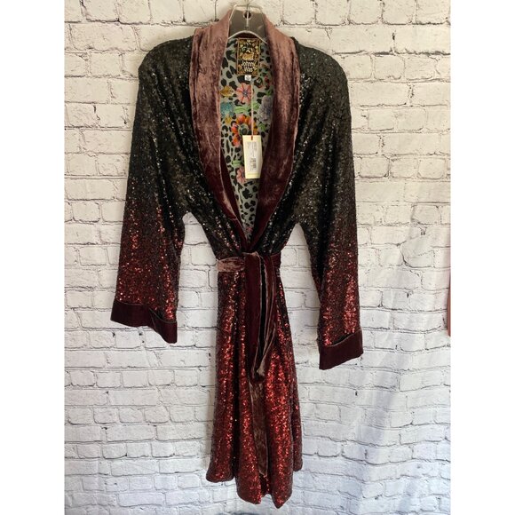 NWT Johnny Was Bohemian Glam Ombre Sequin Alicia Kimono L - Picture 4 of 13